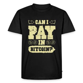 Pay with Bitcoin - Men's Premium Organic T-Shirt - black - Front - Nico (187cm)