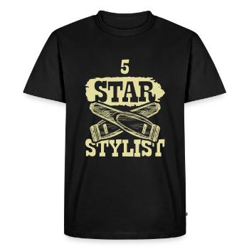 5 Star Stylist - Men's Premium Organic T-Shirt - black - Front - Nico (187cm)