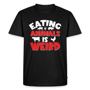 Eating Animals Is Weird - Vegan Saying - Men's Premium Organic T-Shirt - black - Front - Nico (187cm)