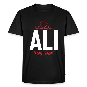 Ali - T-shirt Premium bio Homme - noir - Devant - Nico (187cm)