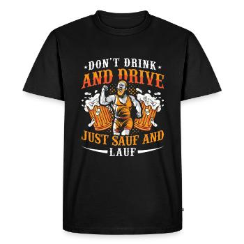 Ne buvez pas et ne conduisez pas, courez et buvez de la bière - T-shirt Premium bio Homme - noir - Devant - Nico (187cm)