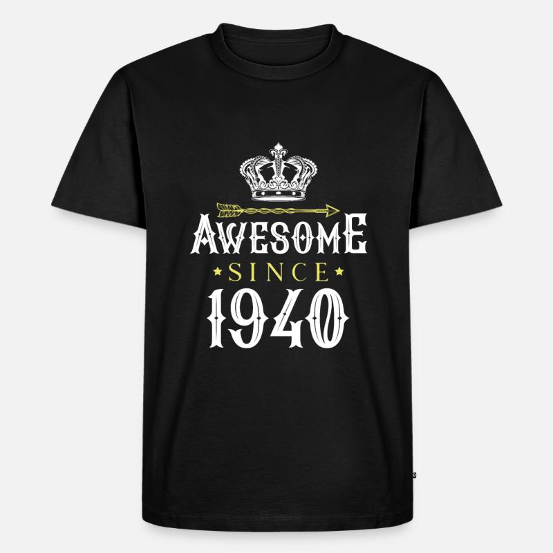 1940 awesome since - Männer Premium Bio T-Shirt - Schwarz