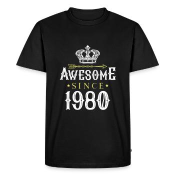 1980 awesome since - Men's Premium Organic T-Shirt - black - Front - Nico (187cm)