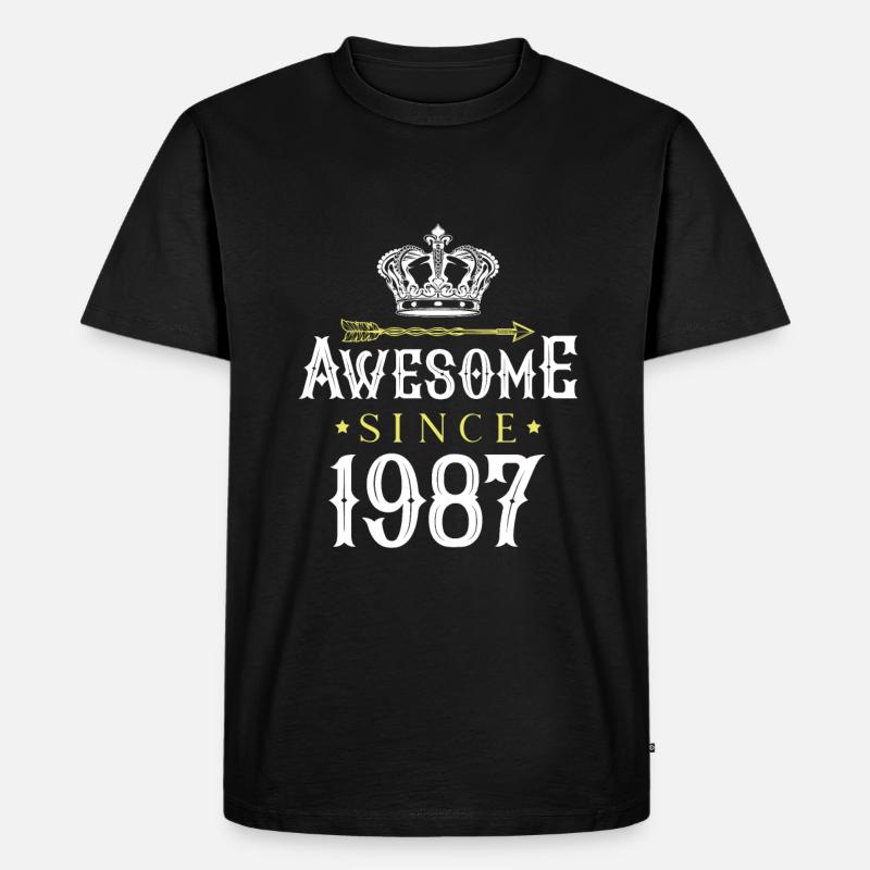 1987 awesome since - Männer Premium Bio T-Shirt - Schwarz