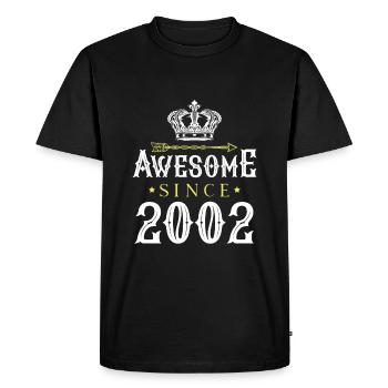 2002 awesome since - Men's Premium Organic T-Shirt - black - Front - Nico (187cm)