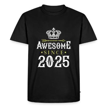 2025 awesome since - Men's Premium Organic T-Shirt - black - Front - Nico (187cm)