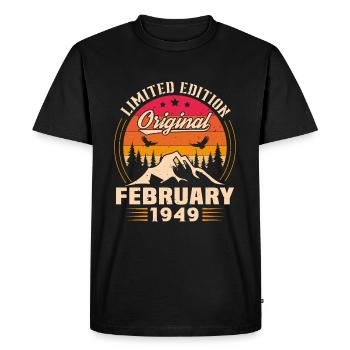 Cadeau D'anniversaire Nées En Février 1949 - T-shirt Premium bio Homme - noir - Devant - Nico (187cm)
