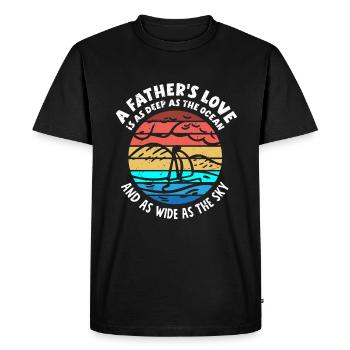 L’amour d’un père est aussi profond que celui du père de l’océan - T-shirt Premium bio Homme - noir - Devant - Nico (187cm)