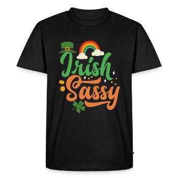 Irish Sassy Celebrate Ireland St Patricks Day - Men's Premium Organic T-Shirt - black - Front - Nico (187cm)