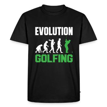 Golf Evolution From Monkey To Men Golfing - Men's Premium Organic T-Shirt - black - Front - Nico (187cm)