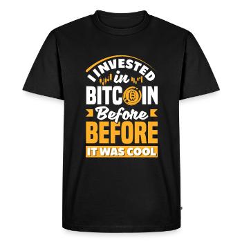 J’ai investi dans Bitcoin avant que ce ne soit cool - T-shirt Premium bio Homme - noir - Devant - Nico (187cm)