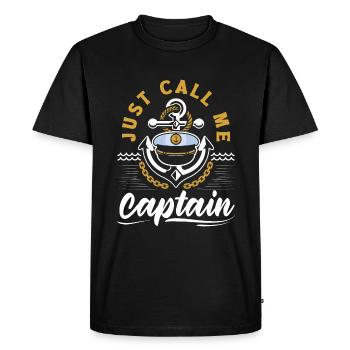 Just Call Me Captain for a Seaman Sailor Maritime - Men's Premium Organic T-Shirt - black - Front - Nico (187cm)