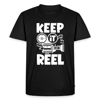 Cinéaste Keep It Reel - T-shirt Premium bio Homme - noir - Devant - Nico (187cm)