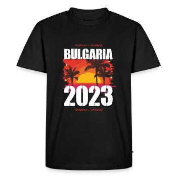 Bulgaria 2023 - Men's Premium Organic T-Shirt - black - Front - Nico (187cm)