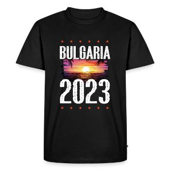 Bulgaria 2023 - Men's Premium Organic T-Shirt - black - Front - Nico (187cm)