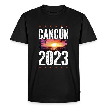 Cancun 2023 - T-shirt Premium bio Homme - noir - Devant - Nico (187cm)