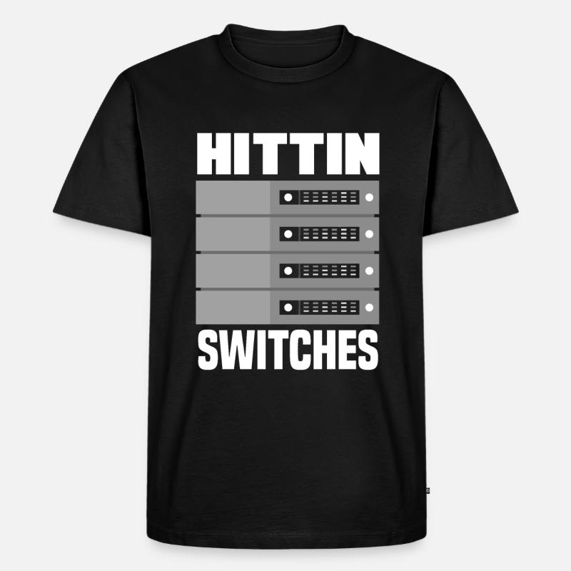 Hittin' Switches Network Admin - Männer Premium Bio T-Shirt - Schwarz