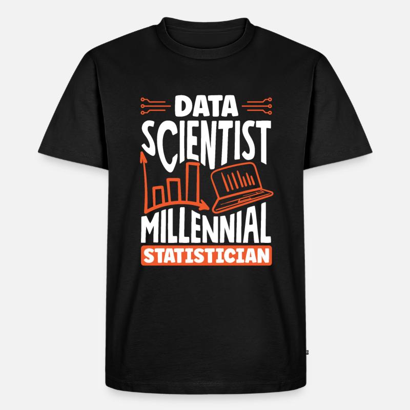 Data Scientist Millennial Statistician - Männer Premium Bio T-Shirt - Schwarz