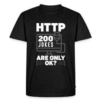HTTP 200 Jokes Are Only Ok? Network Admin - Men's Premium Organic T-Shirt - black - Front - Nico (187cm)