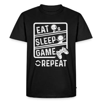 Manger le jeu de sommeil Répéter la console de jeu Gamer - T-shirt Premium bio Homme - noir - Devant - Nico (187cm)