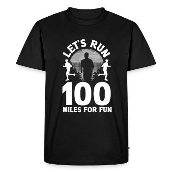 Courons 100 miles pour le plaisir Ulramarathon Mountain - T-shirt Premium bio Homme - noir - Devant - Nico (187cm)
