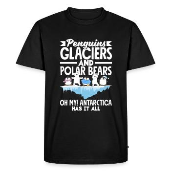 Expédition des glaciers et des ours polaires des pingouins - T-shirt Premium bio Homme - noir - Devant - Nico (187cm)