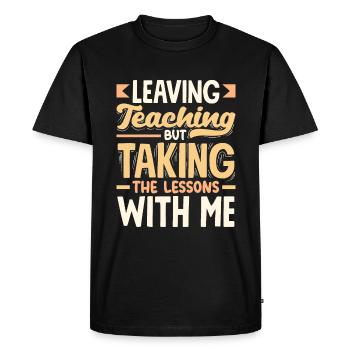 Quitter l’enseignement mais prendre les leçons avec moi - T-shirt Premium bio Homme - noir - Devant - Nico (187cm)