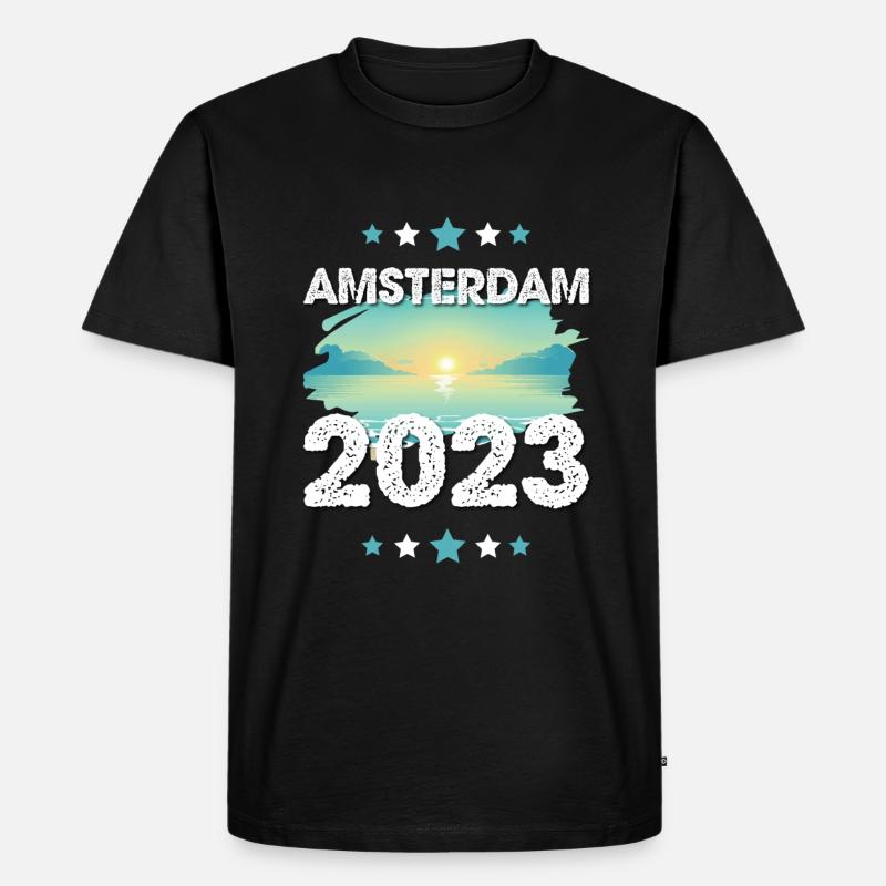 Amsterdam 2023 - Männer Premium Bio T-Shirt - Schwarz