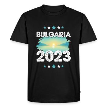 Bulgaria 2023 - Men's Premium Organic T-Shirt - black - Front - Nico (187cm)