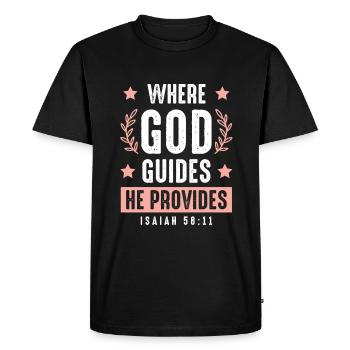 God directs the Bible - Men's Premium Organic T-Shirt - black - Front - Nico (187cm)