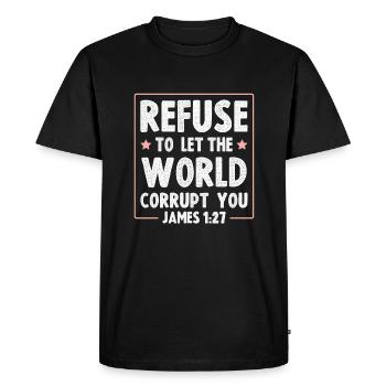 Versets bibliques - T-shirt Premium bio Homme - noir - Devant - Nico (187cm)
