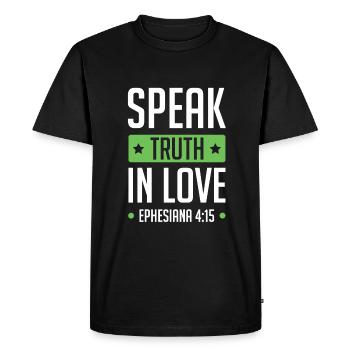 Bible de Dieu d’amour - T-shirt Premium bio Homme - noir - Devant - Nico (187cm)