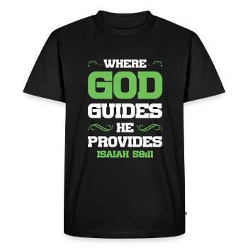 God directs the Bible - Men's Premium Organic T-Shirt - black - Front - Nico (187cm)