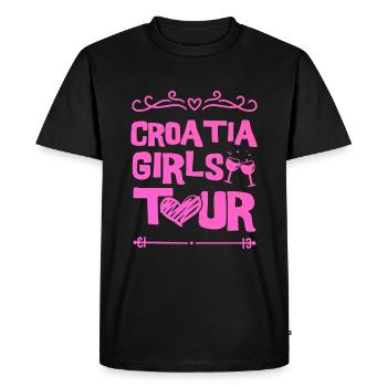 Croatia Party Team - Men's Premium Organic T-Shirt - black - Front - Nico (187cm)