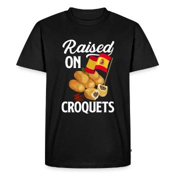 Conchas Design pour un amateur de cuisine espagnole avec - T-shirt Premium bio Homme - noir - Devant - Nico (187cm)