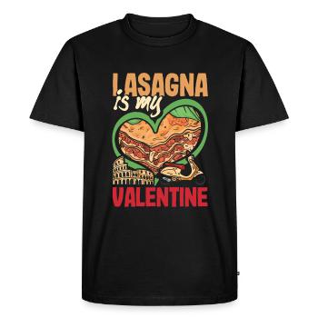 Lasagna Design for an Italian Food Lover - Men's Premium Organic T-Shirt - black - Front - Nico (187cm)