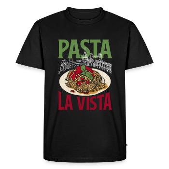 Pasta la vista - Men's Premium Organic T-Shirt - black - Front - Nico (187cm)