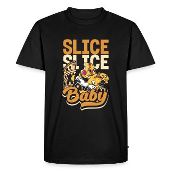 Slice slice baby - Men's Premium Organic T-Shirt - black - Front - Nico (187cm)