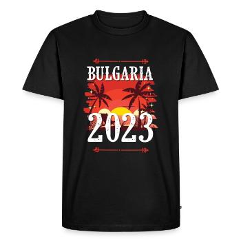 Bulgaria 2023 - Men's Premium Organic T-Shirt - black - Front - Nico (187cm)