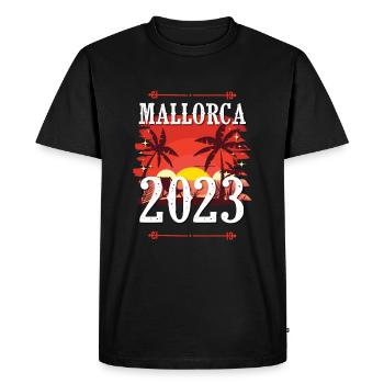 Mallorca 2023 - Men's Premium Organic T-Shirt - black - Front - Nico (187cm)