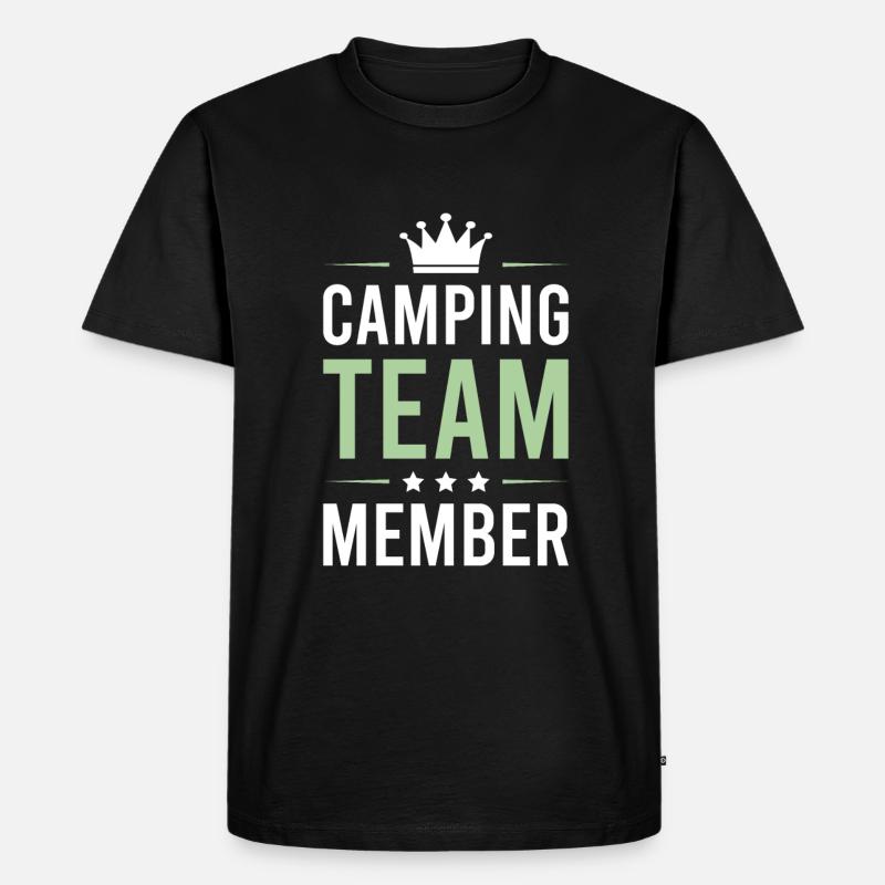 Camping Team - Männer Premium Bio T-Shirt - Schwarz