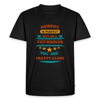 Nobody is perfect retro VET Hodler - Men's Premium Organic T-Shirt - black - Front - Nico (187cm)