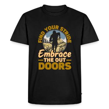 Find your stride embrace the outdoors - Men's Premium Organic T-Shirt - black - Front - Nico (187cm)