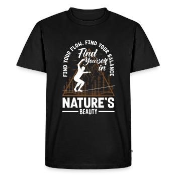 Trouvez votre flux, trouvez votre équilibre, trouvez-vous - T-shirt Premium bio Homme - noir - Devant - Nico (187cm)