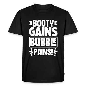 Booty Gains Bubble Pains - Men's Premium Organic T-Shirt - black - Front - Nico (187cm)