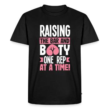 Relever la barre et le butin, un représentant à la fois - T-shirt Premium bio Homme - noir - Devant - Nico (187cm)