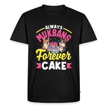 Mukbang et gâteau - T-shirt Premium bio Homme - noir - Devant - Nico (187cm)
