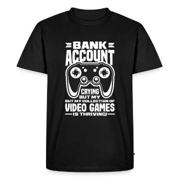 Compte bancaire pleurant, Collection de jeux vidéo - T-shirt Premium bio Homme - noir - Devant - Nico (187cm)