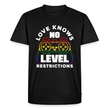 Love knows no level restrictions LGBTQ+ Gamer - Men's Premium Organic T-Shirt - black - Front - Nico (187cm)