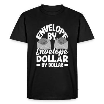 Enveloppe par enveloppe Dollar par dollar comptant - T-shirt Premium bio Homme - noir - Devant - Nico (187cm)